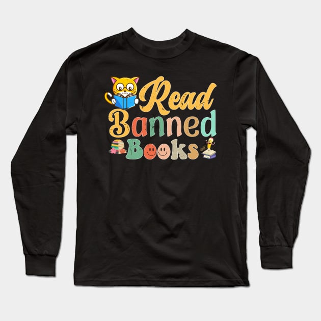 I Read Banned Books Week Librarian Freadom Reader Nerd Men Long Sleeve T-Shirt by KRMOSH